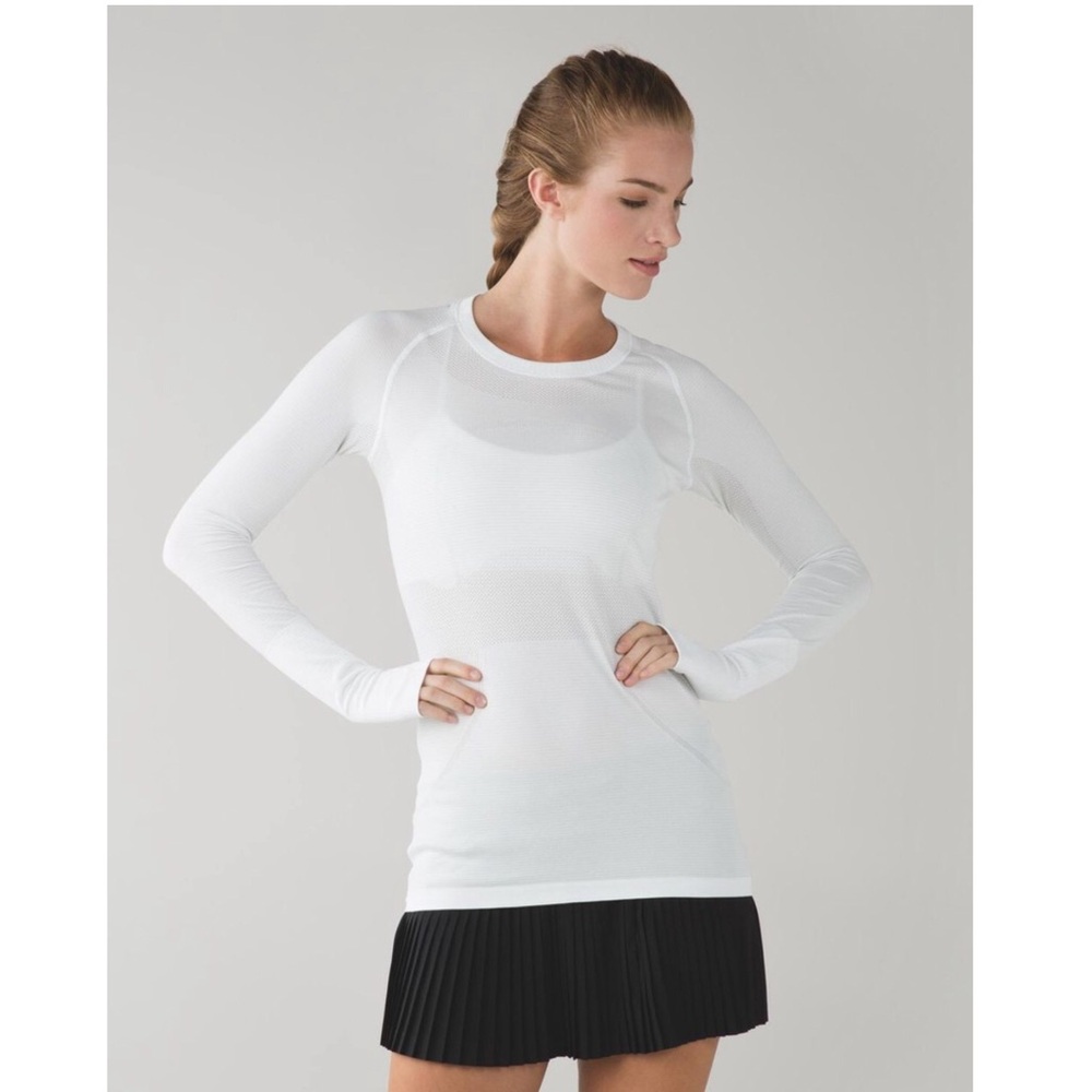 🌼LULULEM🍋N Swiftly Tech Long Sleeve Crew White Size 8